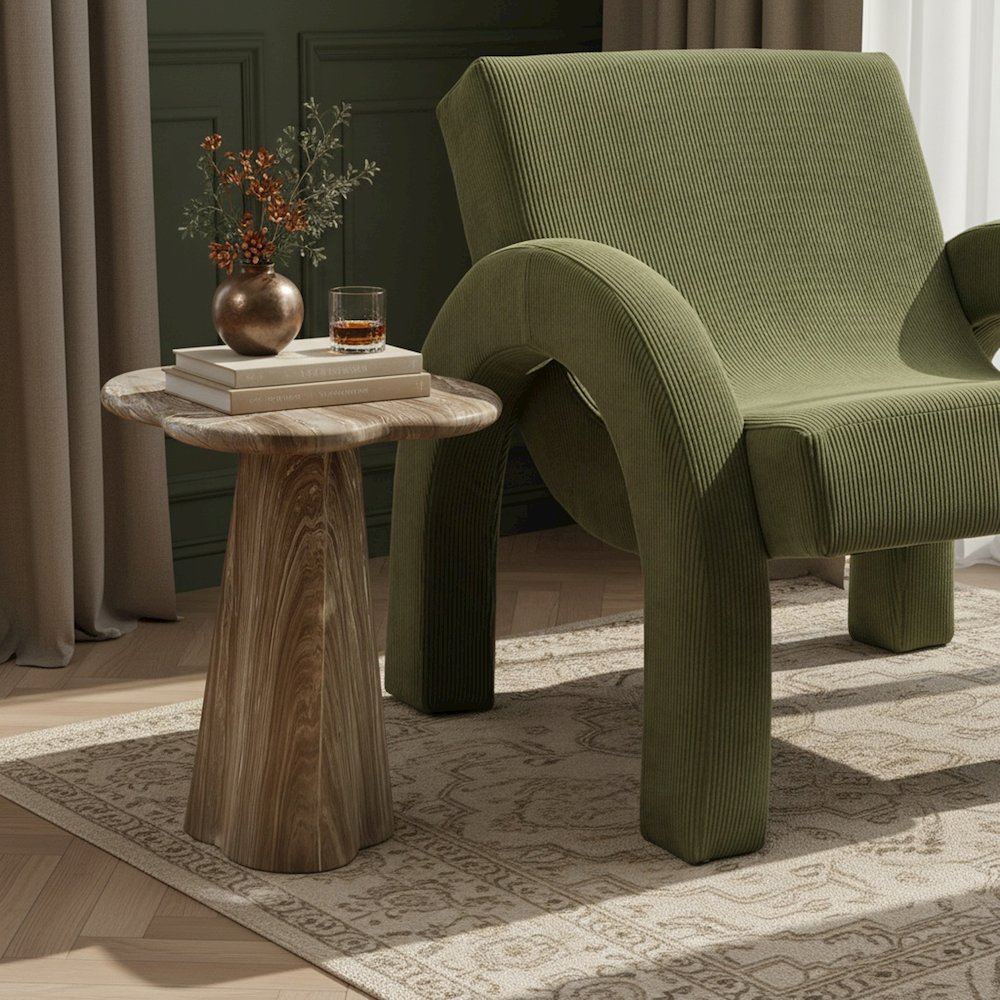 Nola Beige Concrete Indoor/Outdoor End Table. Picture 2
