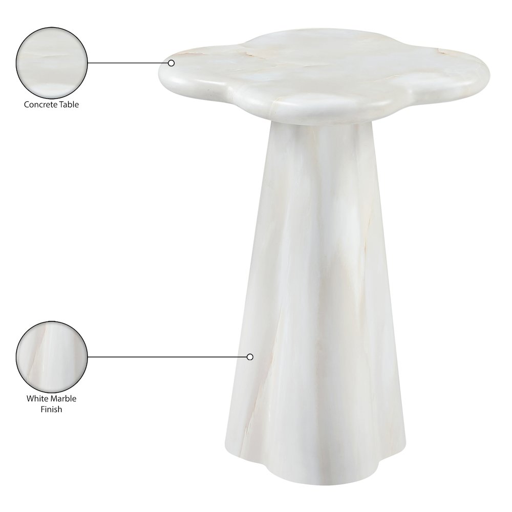 Nola White Concrete Indoor/Outdoor End Table. Picture 8