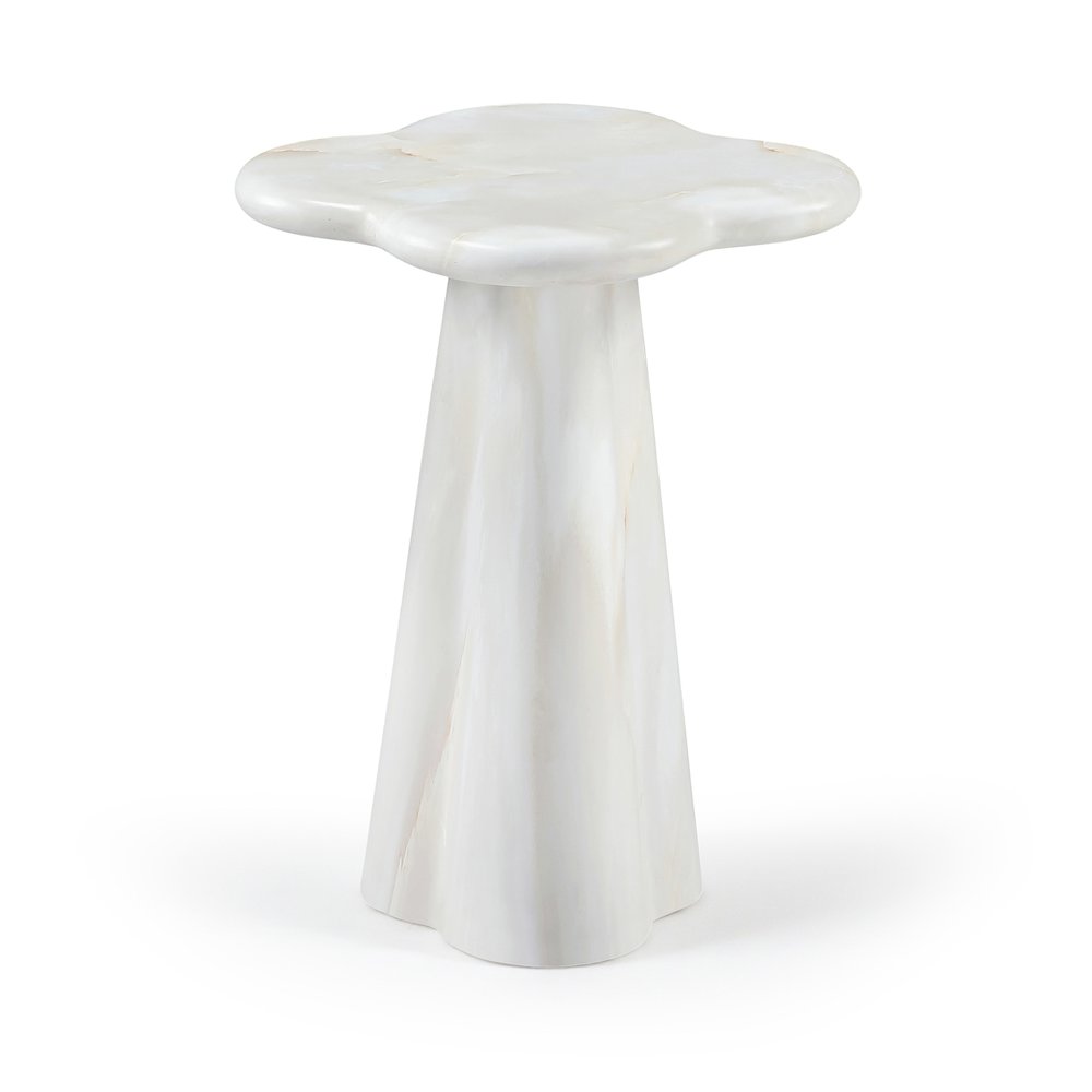 Nola White Concrete Indoor/Outdoor End Table. Picture 1