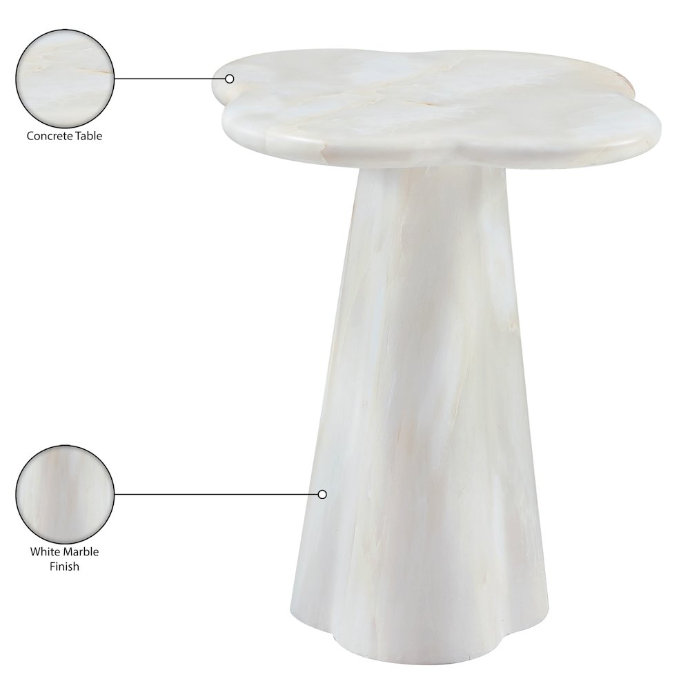 Nola White Concrete Indoor/Outdoor End Table. Picture 8