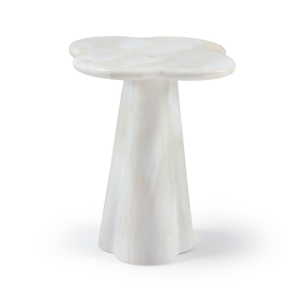 Nola White Concrete Indoor/Outdoor End Table. Picture 1
