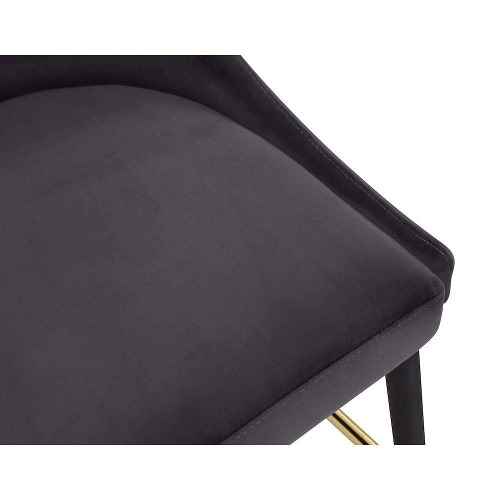 Sleek Grey Velvet Stool, Set of 2. Picture 6