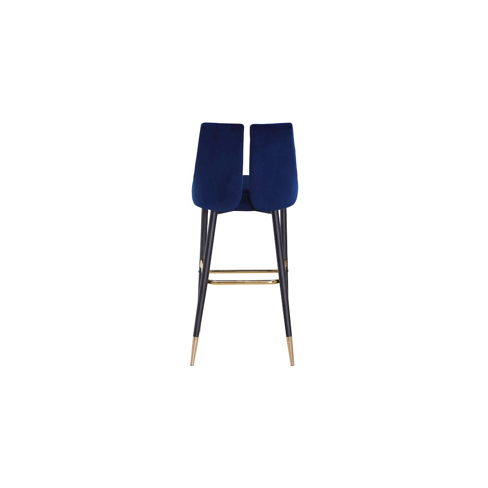 Sleek Navy Velvet Stool, Set of 2. Picture 3