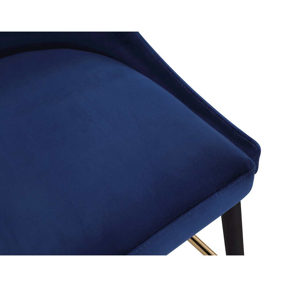 Sleek Navy Velvet Stool, Set of 2. Picture 6