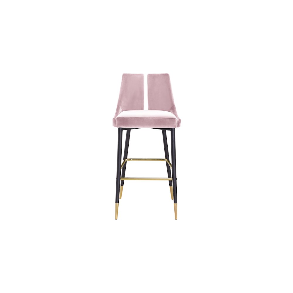 Sleek Pink Velvet Stool, Set of 2. Picture 5