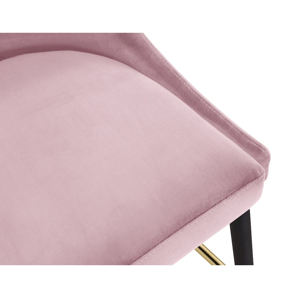 Sleek Pink Velvet Stool, Set of 2. Picture 6
