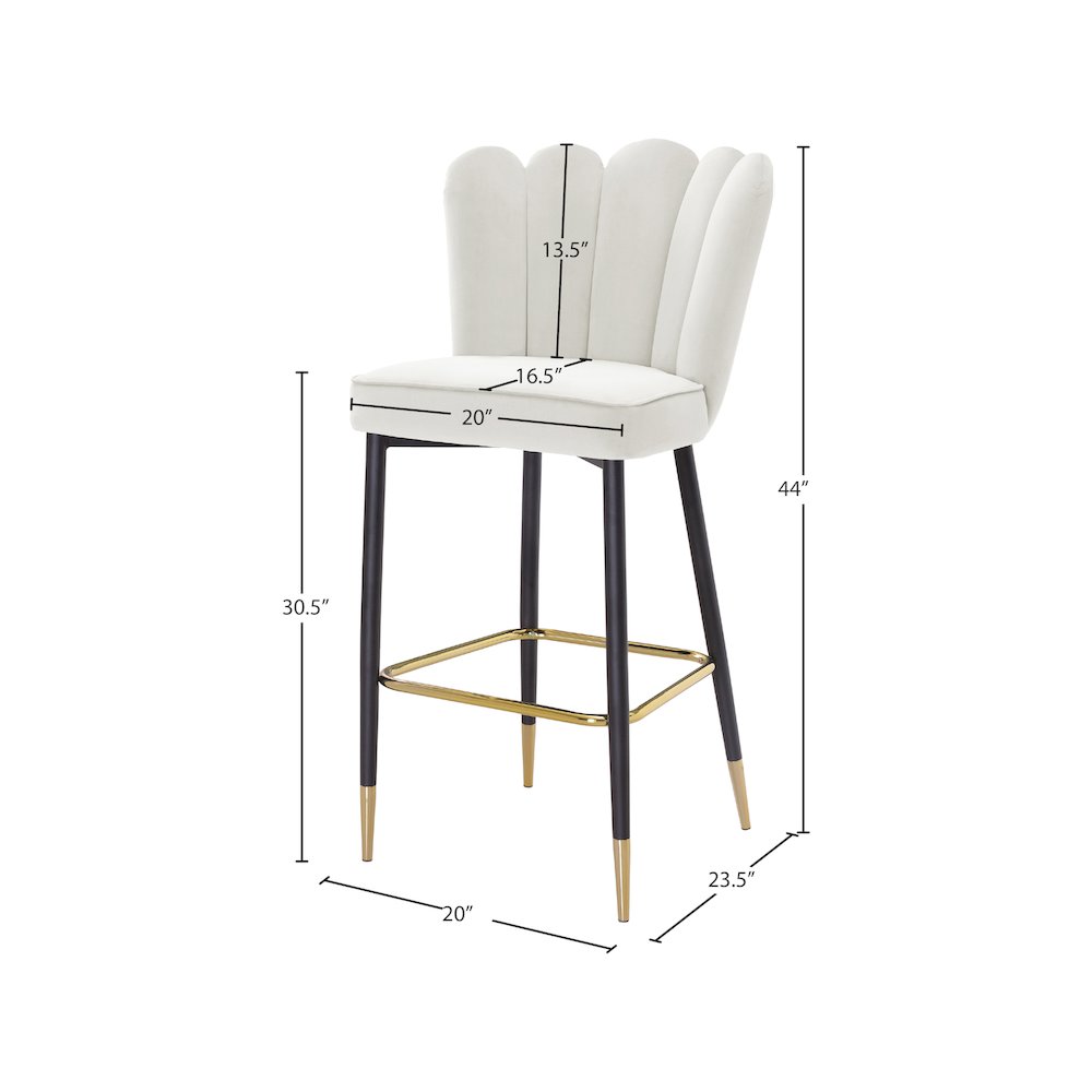 Lily Cream Velvet Stool, Set of 2. Picture 7