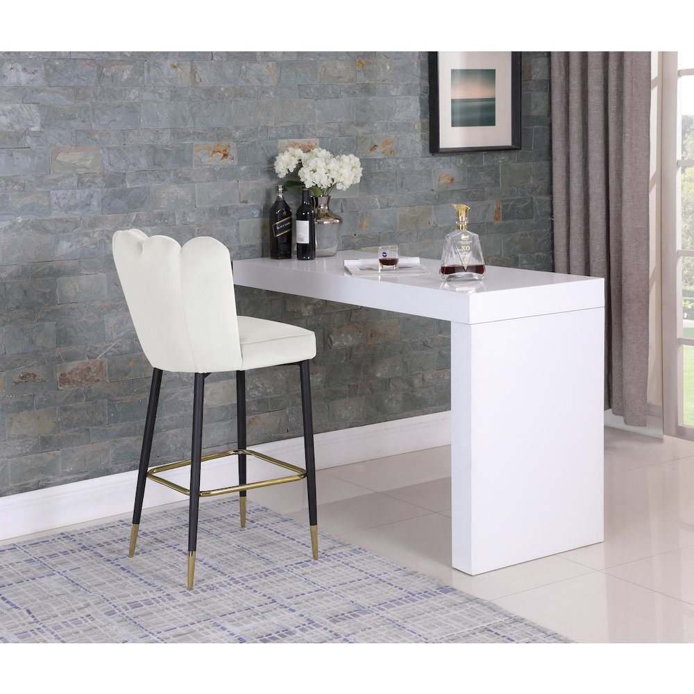 Lily Cream Velvet Stool, Set of 2. Picture 2