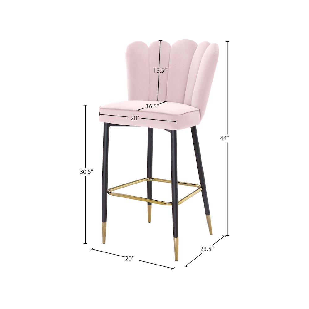 Lily Pink Velvet Stool, Set of 2. Picture 7