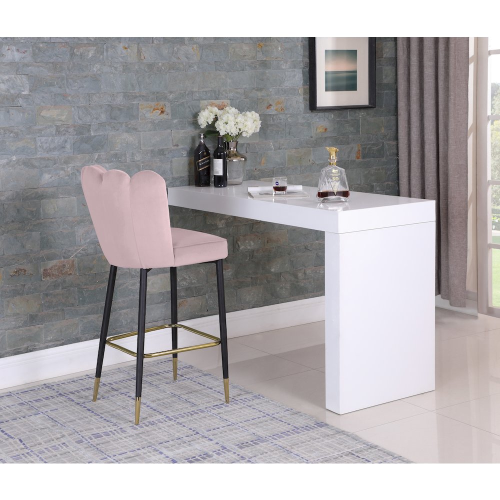 Lily Pink Velvet Stool, Set of 2. Picture 2