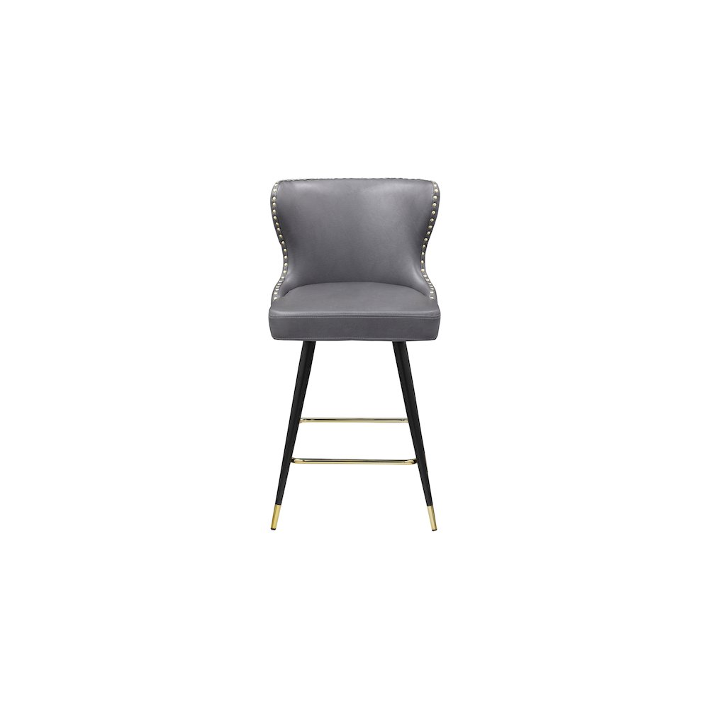 Hendrix Grey Vegan Leather Counter/Bar Stool, Set of 2. Picture 2