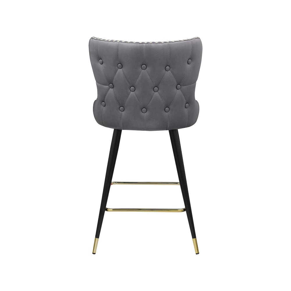 Hendrix Grey Vegan Leather Counter/Bar Stool, Set of 2. Picture 4