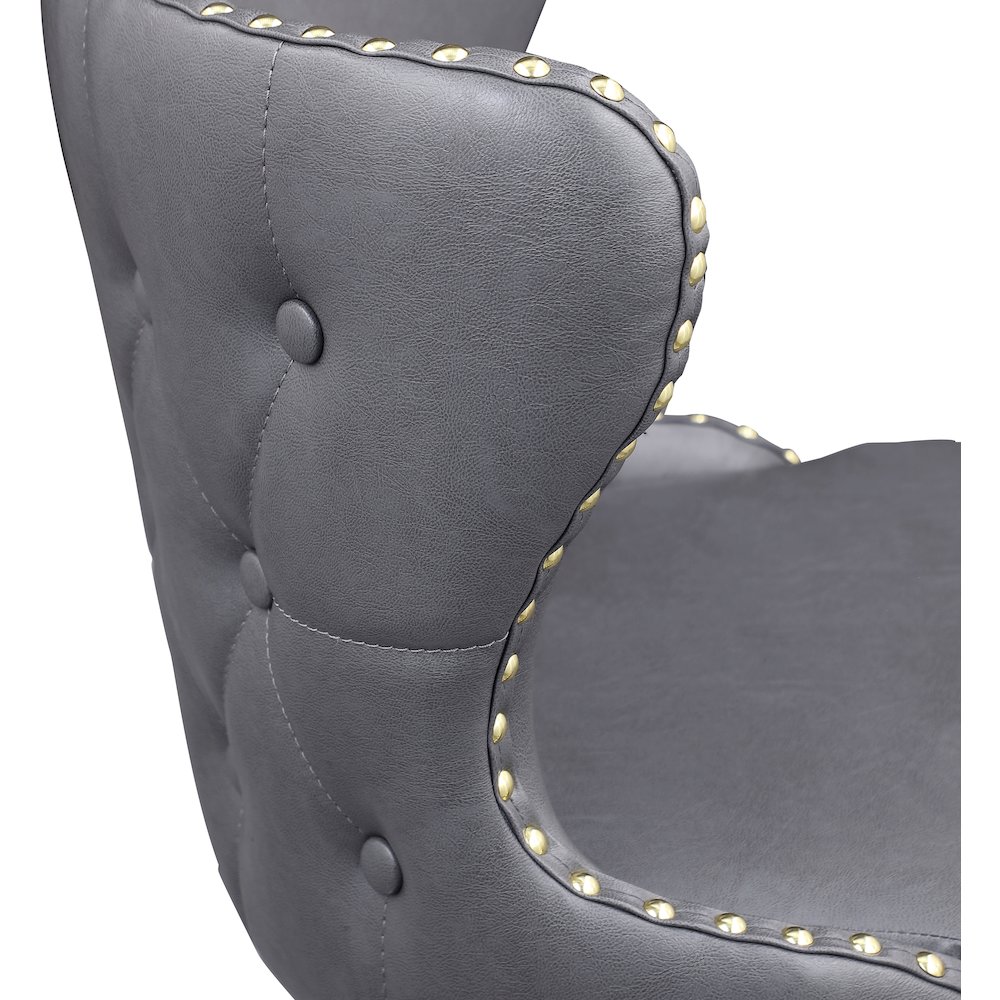 Hendrix Grey Vegan Leather Counter/Bar Stool, Set of 2. Picture 6
