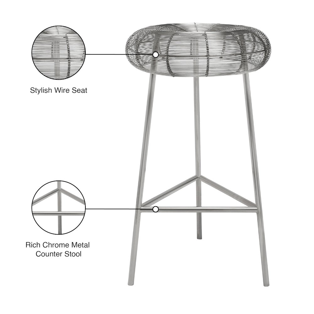Tuscany Silver Metal Counter Stool. Picture 7