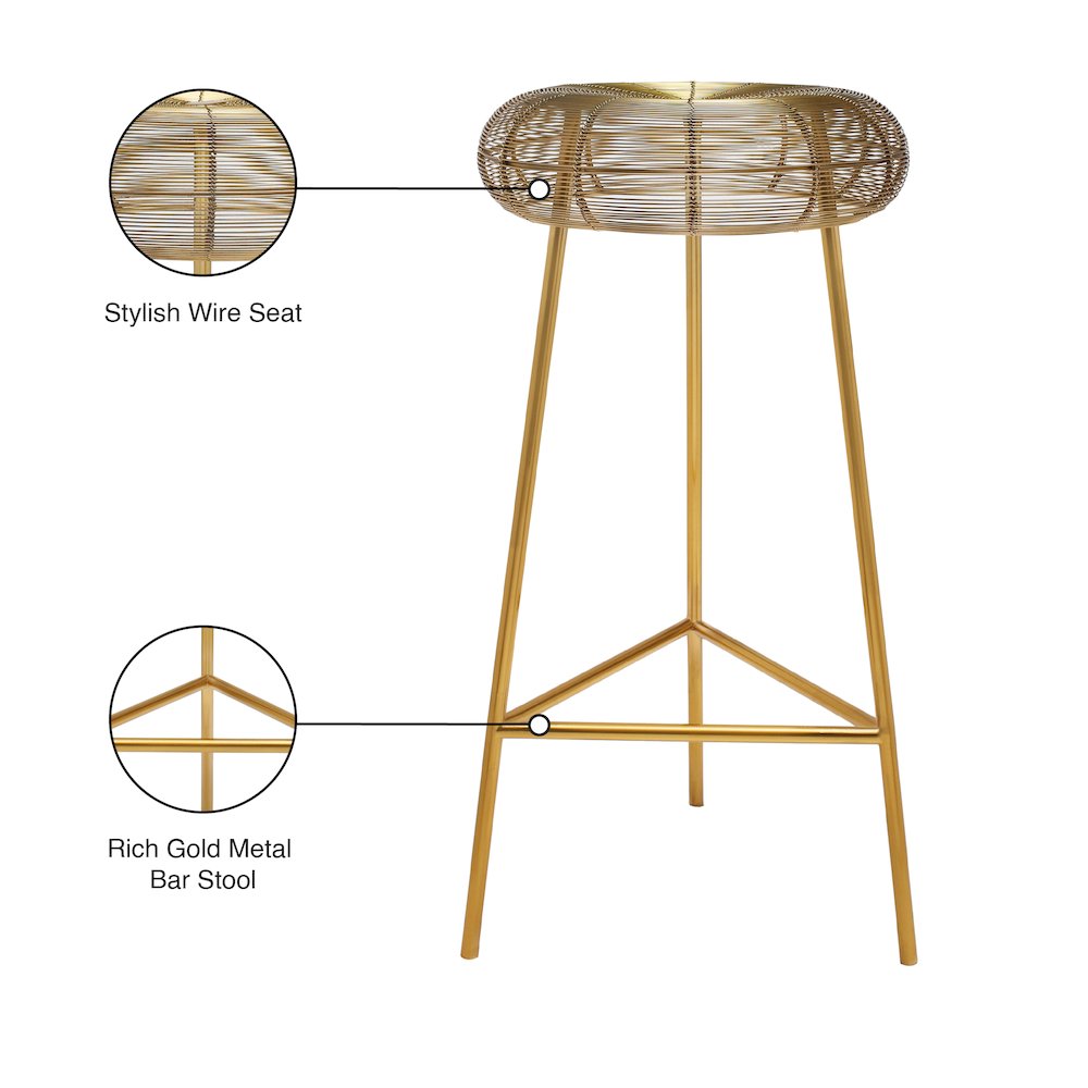 Tuscany Gold Metal Bar Stool. Picture 7