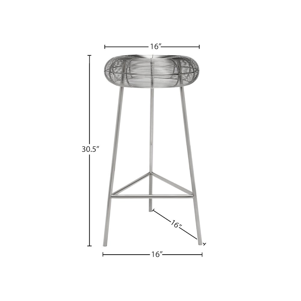 Tuscany Silver Metal Bar Stool. Picture 6