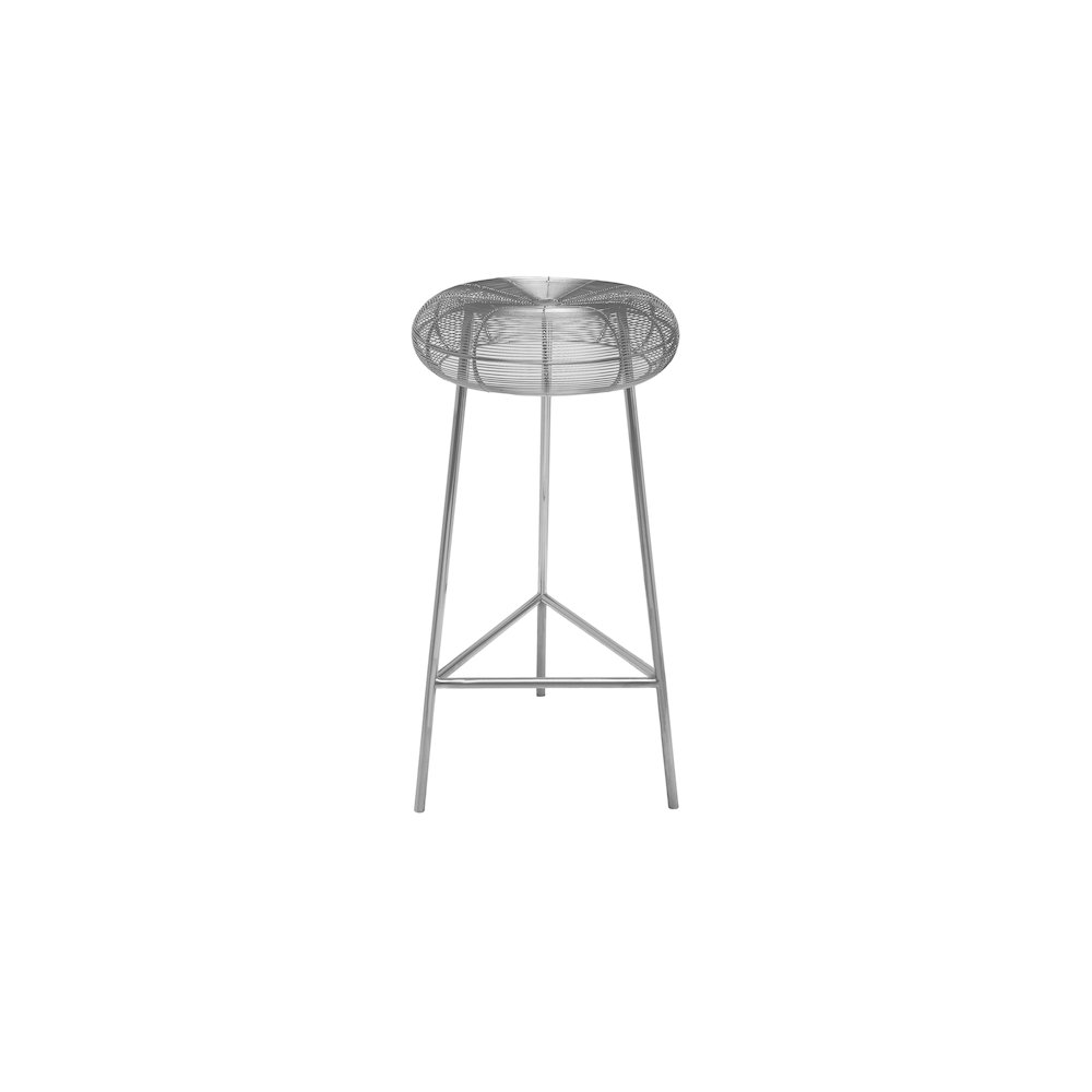 Tuscany Silver Metal Bar Stool. Picture 2
