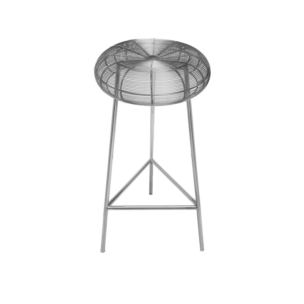 Tuscany Silver Metal Bar Stool. Picture 3