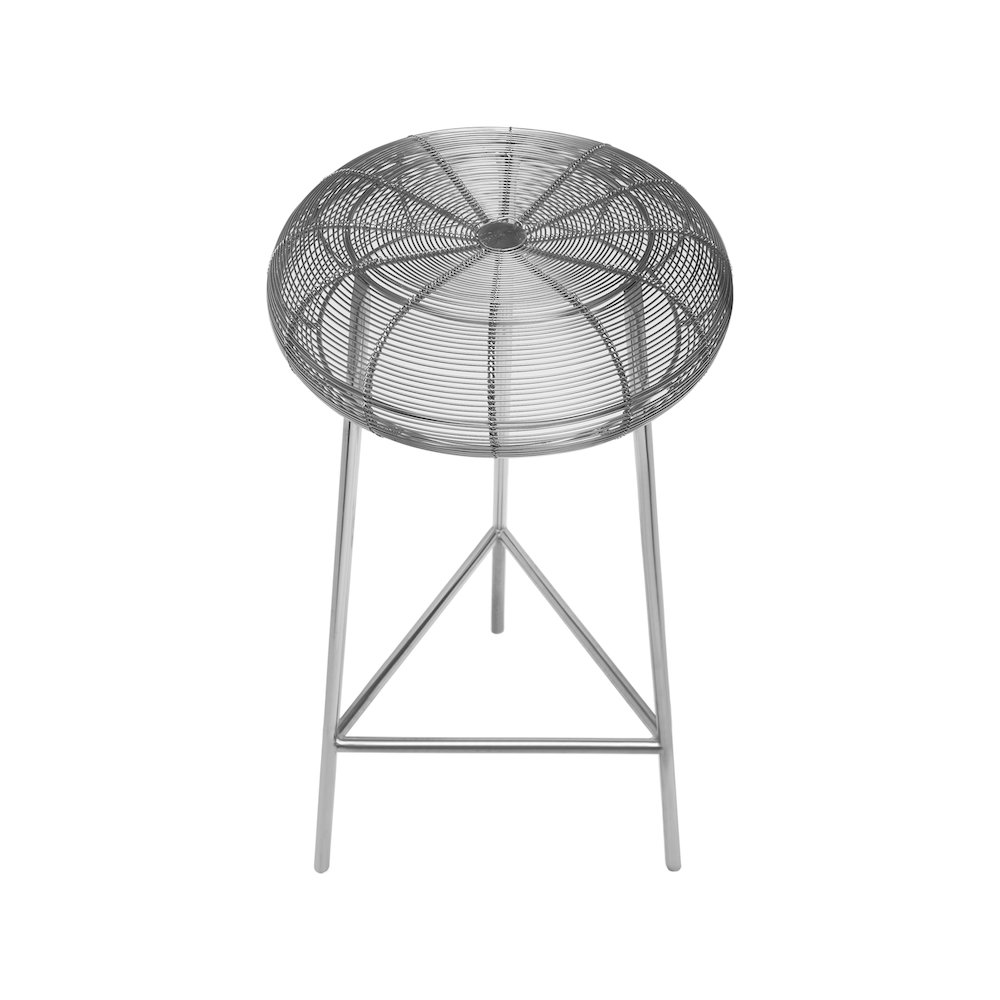 Tuscany Silver Metal Bar Stool. Picture 4