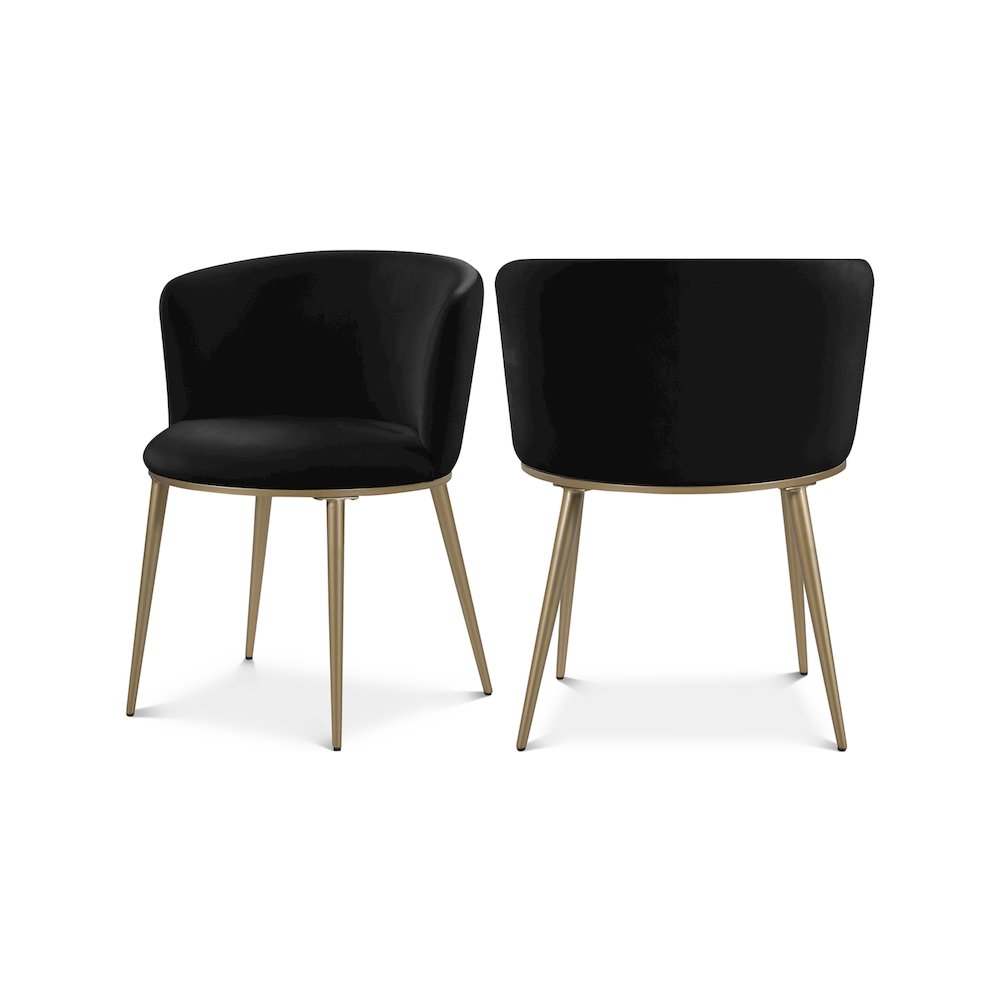 Skylar Black Velvet Dining Chair, Set of 2. Picture 1
