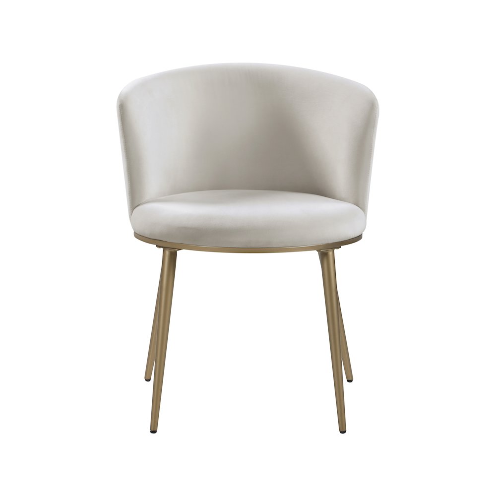 Skylar Cream Velvet Dining Chair, Set of 2. Picture 3
