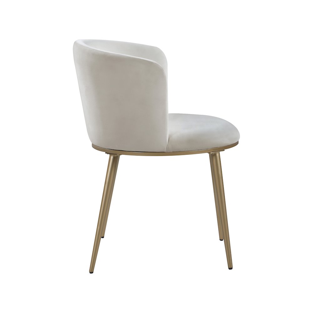 Skylar Cream Velvet Dining Chair, Set of 2. Picture 4