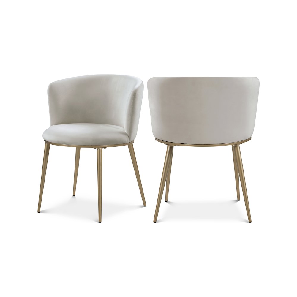 Skylar Cream Velvet Dining Chair, Set of 2. Picture 1