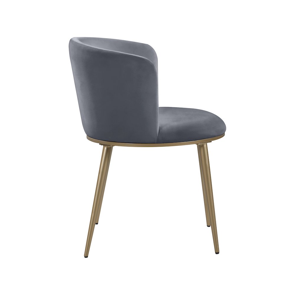Skylar Grey Velvet Dining Chair, Set of 2. Picture 4