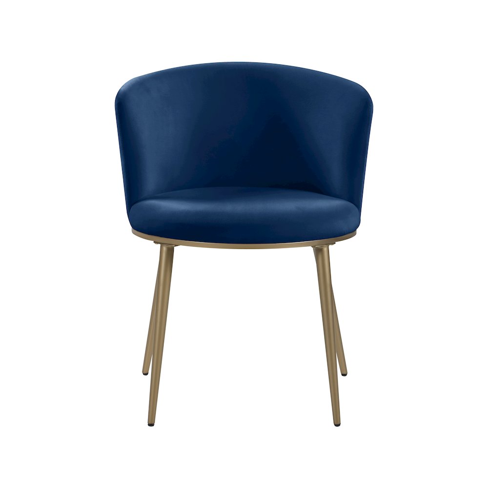 Skylar Navy Velvet Dining Chair, Set of 2. Picture 3