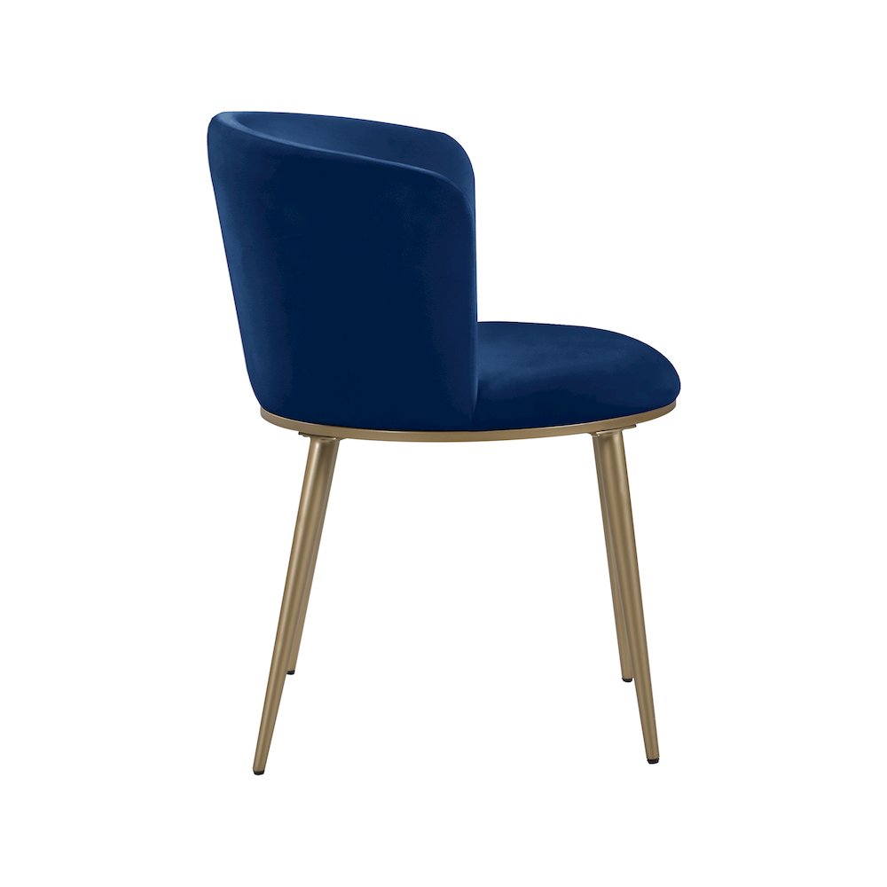 Skylar Navy Velvet Dining Chair, Set of 2. Picture 4