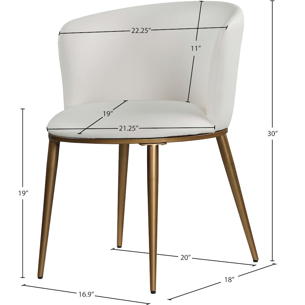 Skylar White Vegan Leather Dining Chair, Set of 2. Picture 7