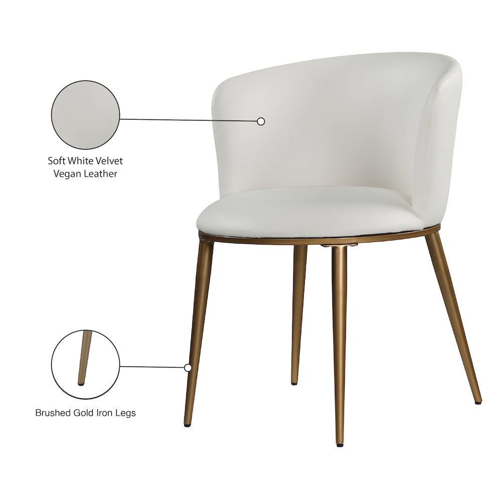 Skylar White Vegan Leather Dining Chair, Set of 2. Picture 8