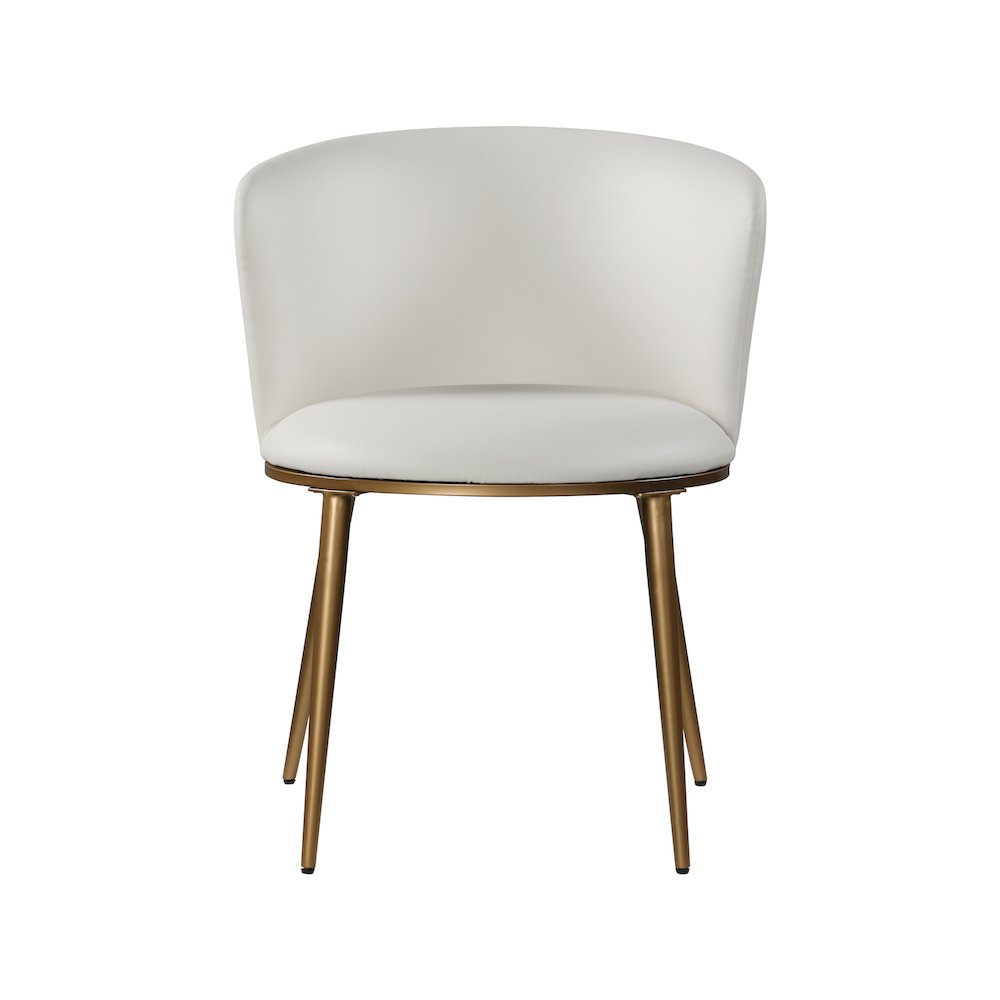 Skylar White Vegan Leather Dining Chair, Set of 2. Picture 3