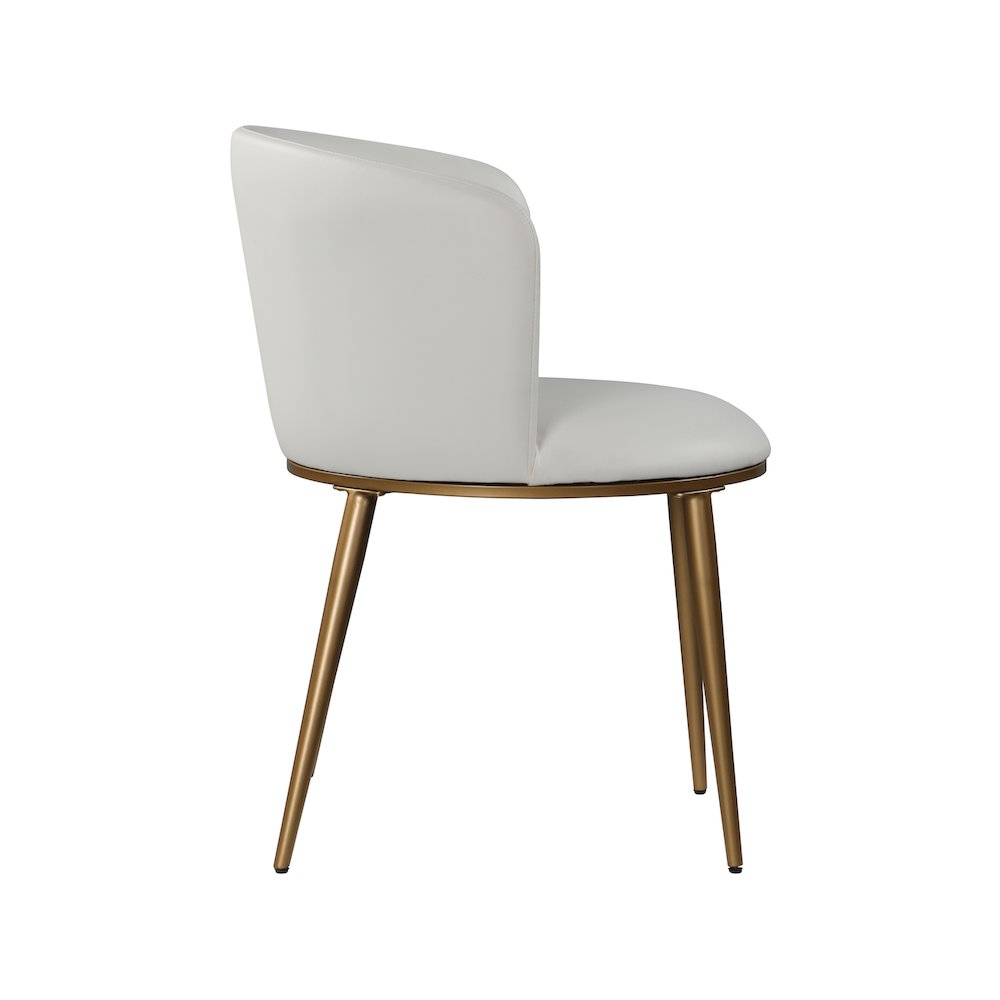 Skylar White Vegan Leather Dining Chair, Set of 2. Picture 4