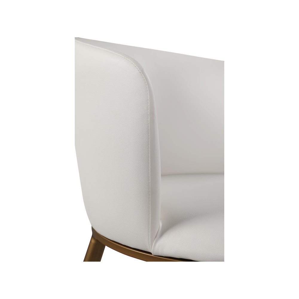 Skylar White Vegan Leather Dining Chair, Set of 2. Picture 6