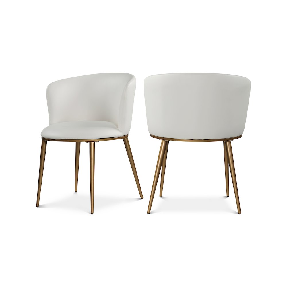 Skylar White Vegan Leather Dining Chair, Set of 2. Picture 1