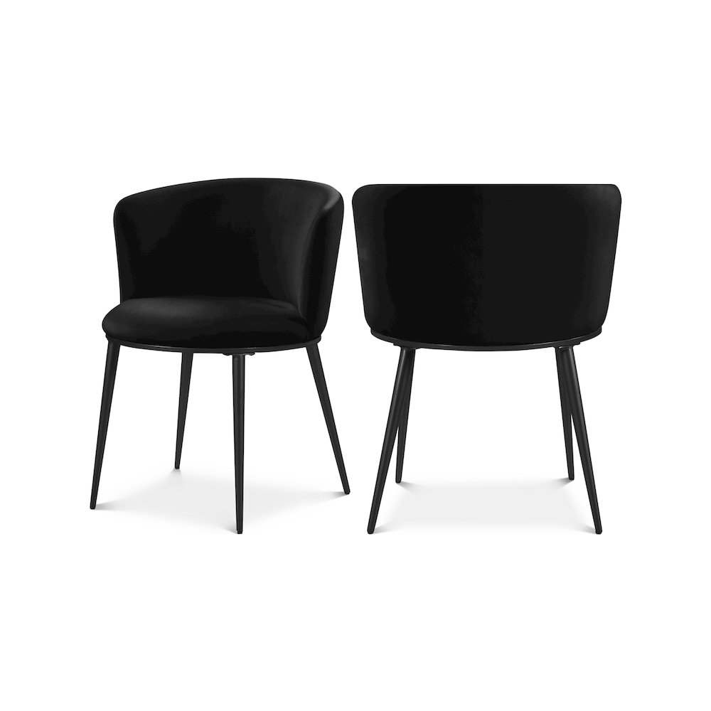 Skylar Black Velvet Dining Chair, Set of 2. Picture 1
