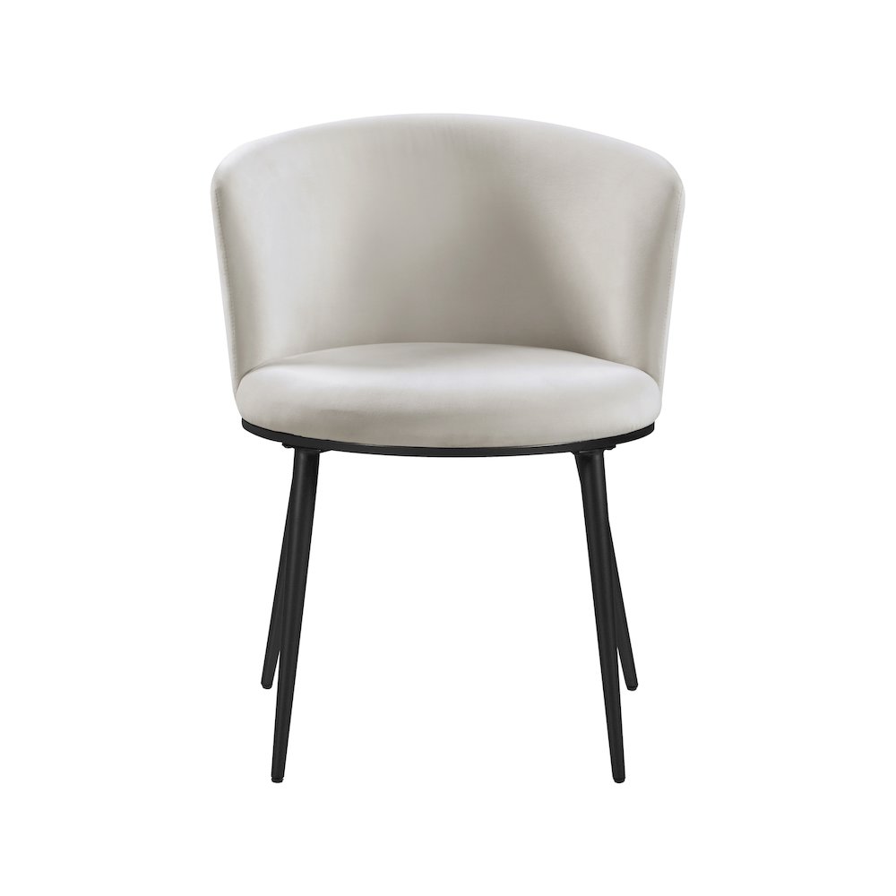 Skylar Cream Velvet Dining Chair, Set of 2. Picture 3
