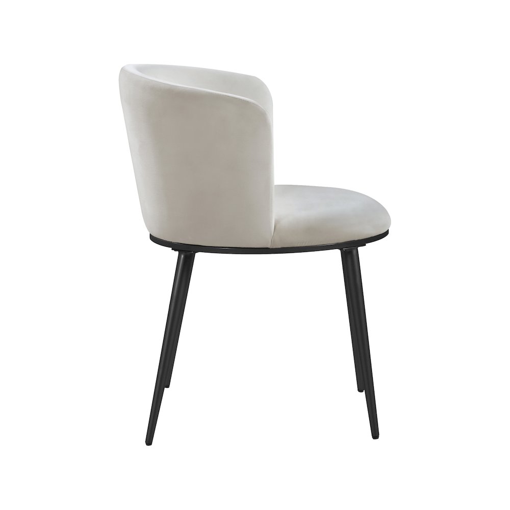 Skylar Cream Velvet Dining Chair, Set of 2. Picture 4