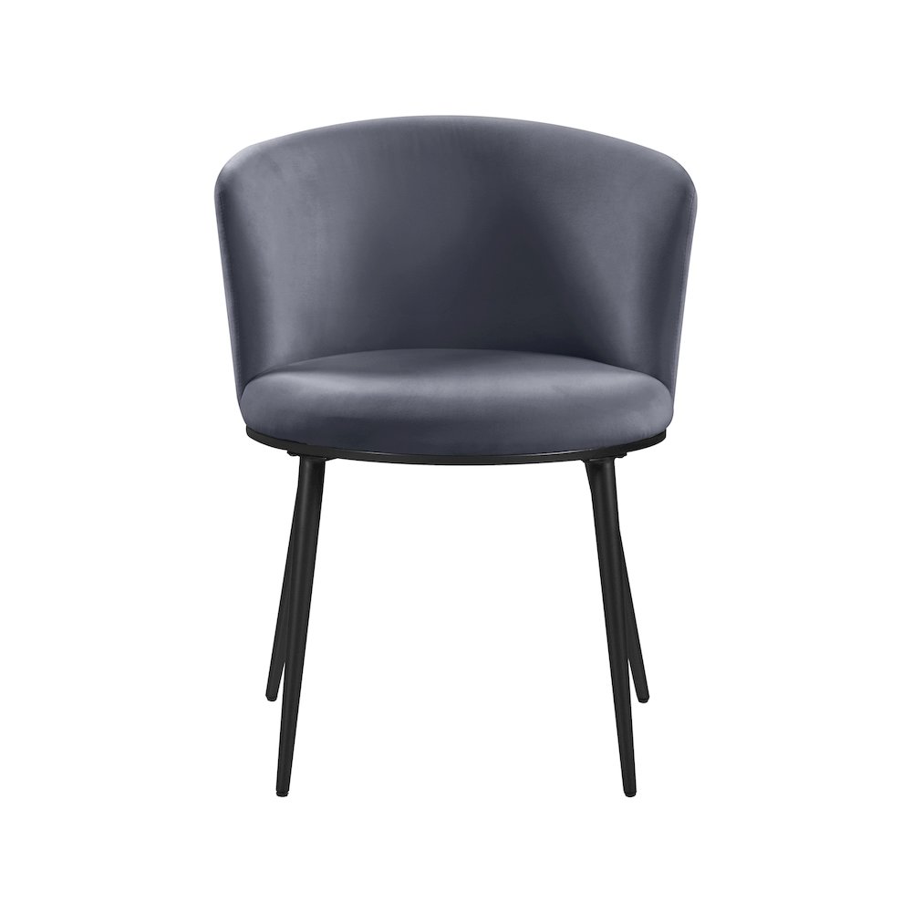 Skylar Grey Velvet Dining Chair, Set of 2. Picture 3