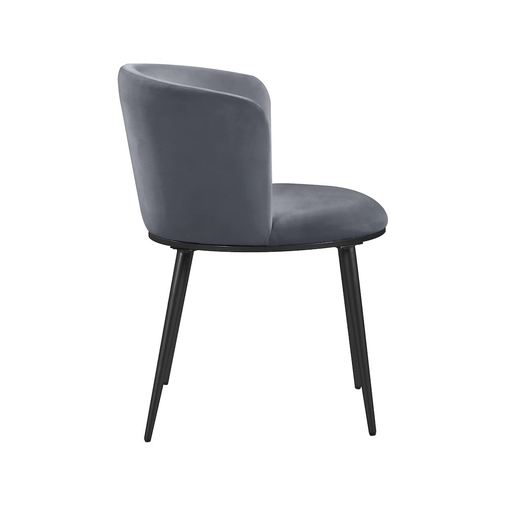 Skylar Grey Velvet Dining Chair, Set of 2. Picture 4