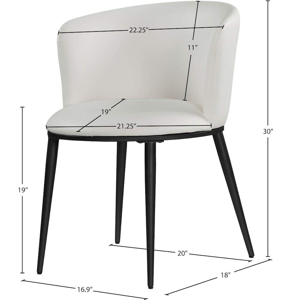 Skylar White Vegan Leather Dining Chair, Set of 2. Picture 6