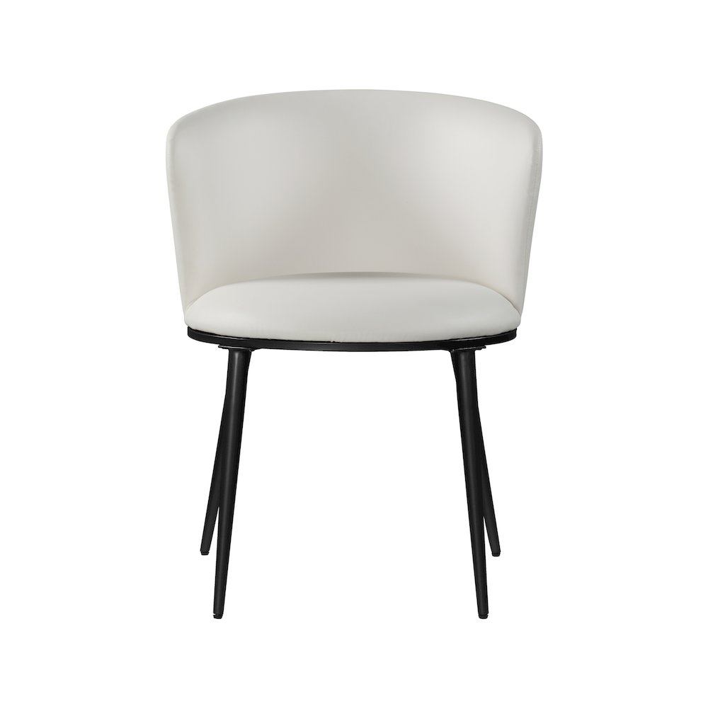 Skylar White Vegan Leather Dining Chair, Set of 2. Picture 3