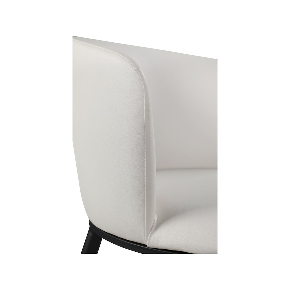 Skylar White Vegan Leather Dining Chair, Set of 2. Picture 5