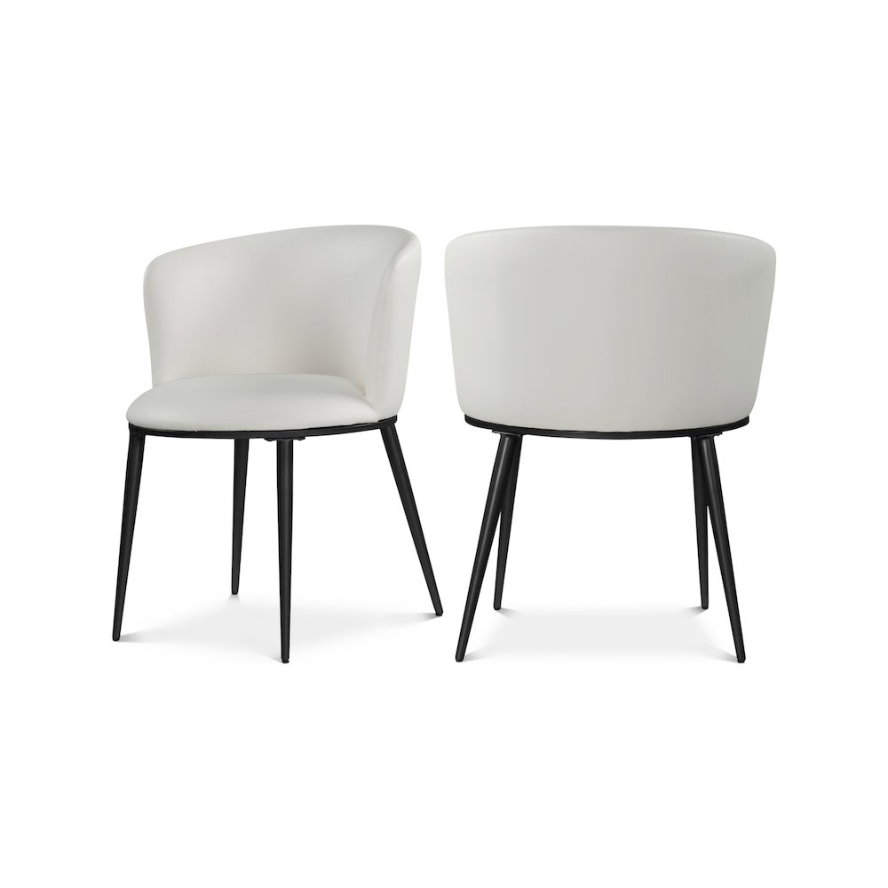 Skylar White Vegan Leather Dining Chair, Set of 2. Picture 1