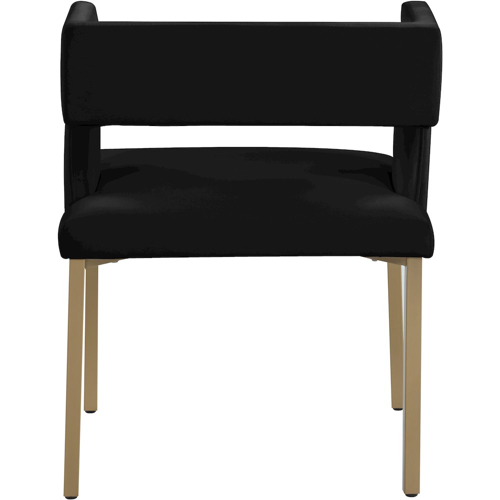 Caleb Black Velvet Dining Chair, Set of 2. Picture 2
