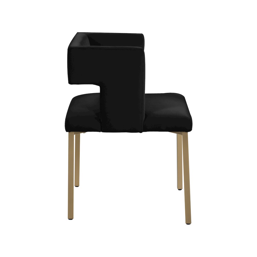 Caleb Black Velvet Dining Chair, Set of 2. Picture 3