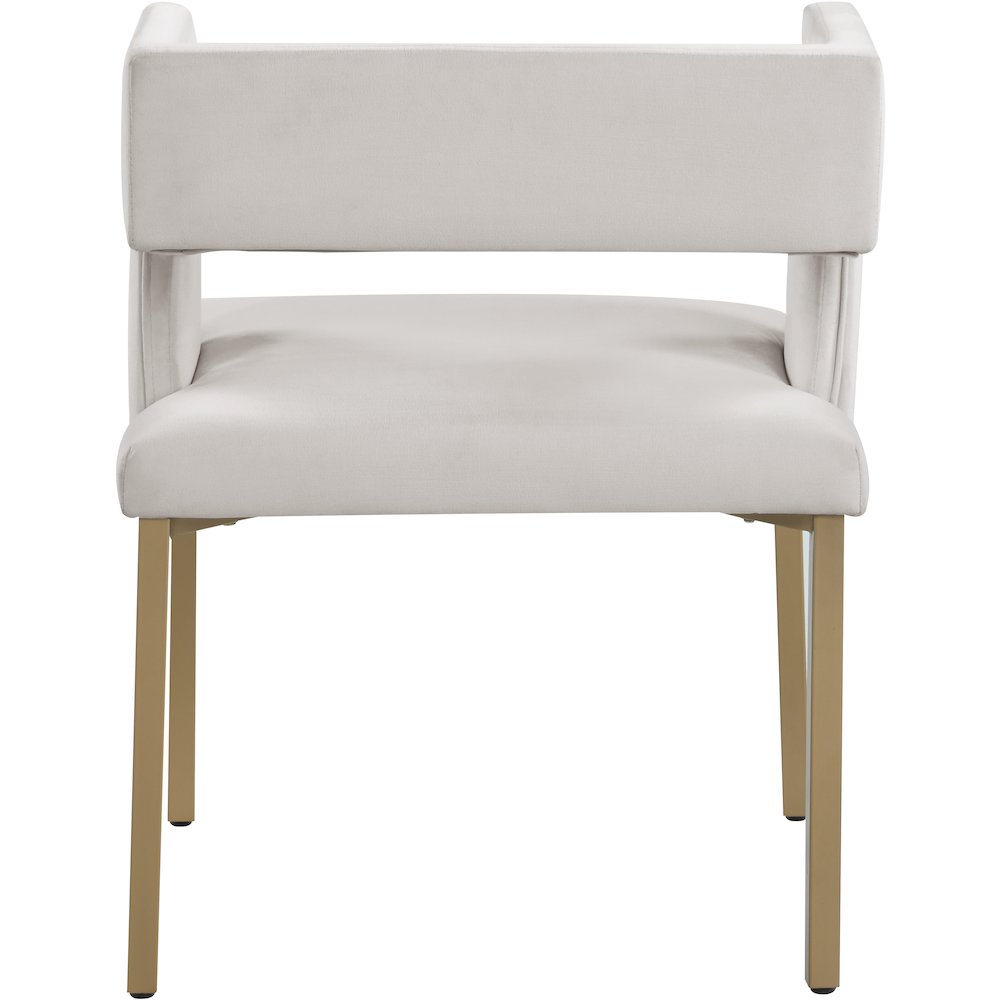 Caleb Cream Velvet Dining Chair, Set of 2. Picture 2