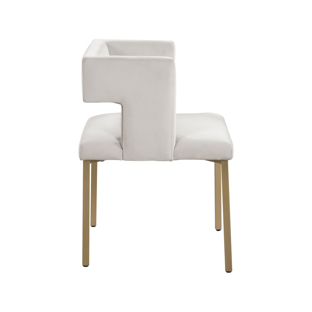 Caleb Cream Velvet Dining Chair, Set of 2. Picture 3