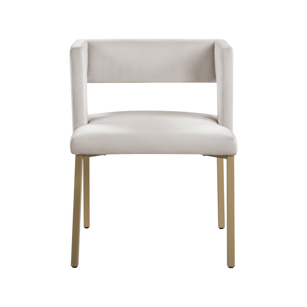 Caleb Cream Velvet Dining Chair, Set of 2. Picture 4